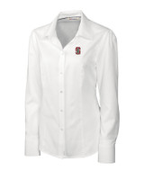 Stanford Cardinal - Cutter & Buck Epic Easy Care Nailshead Womens Long Sleeve Dress Shirt White Mannequin