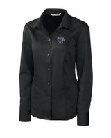 Memphis Tigers Cutter & Buck Epic Easy Care Nailshead Womens Long Sleeve Dress Shirt Black Mannequin