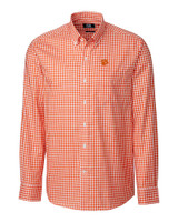 Clemson Tigers Cutter & Buck Men's L/S League Gingham College Orange Mannequin