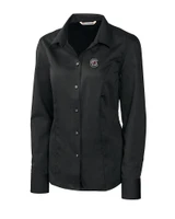 South Carolina Gamecocks Cutter & Buck Epic Easy Care Nailshead Womens Long Sleeve Dress Shirt Black Mannequin