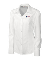 Fairleigh Dickinson Knights Cutter & Buck Epic Easy Care Nailshead Womens Long Sleeve Dress Shirt White Mannequin