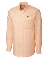 Baylor Bears Cutter & Buck Mens Long Sleeve Epic Easy Care Tattersall College Gold Mannequin