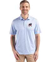 Georgia Bulldogs - Cutter & Buck Pike Eco Flora Print Recycled Mens Big & Tall Polo Atlas Light Blue Front