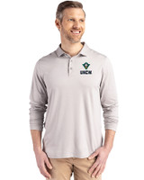 UNC Wilmington Seahawks - Cutter & Buck Coastline Eco Epic Comfort Recycled Mens Long Sleeve Polo CONCRETE Front
