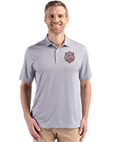 Indiana Hoosiers College Football Playoff 2025 National Champions Cutter & Buck Pike Eco Diamond Dot Print Recycled Mens Big & Tall Polo Black Front