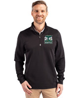 2026 Seattle FIFA World Cup 91���� Traverse Stretch Eco Quarter Zip Mens Big and Tall Pullover Black Front
