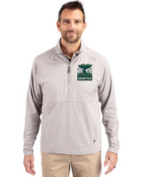 2026 Seattle FIFA World Cup - Cutter & Buck Adapt Eco Knit Hybrid Recycled Mens Quarter Zip Polished Medium Gray Front