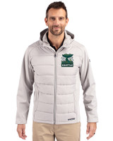 2026 Seattle FIFA World Cup - Cutter & Buck Evoke Hybrid Softshell Recycled Full Zip Mens Hooded Jacket CONCRETE Front