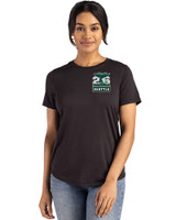 2026 Seattle FIFA World Cup Cutter & Buck Coastline Eco Epic Comfort Recycled Womens Short Sleeve Tee Black Front