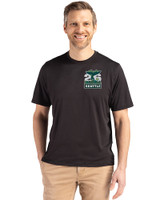 2026 Seattle FIFA World Cup Cutter & Buck Coastline Eco Epic Comfort Recycled Mens Short Sleeve Tee Black Front
