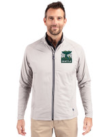 2026 Seattle FIFA World Cup - Cutter & Buck Adapt Eco Knit Hybrid Recycled Mens Full Zip Jacket Polished Medium Gray Front