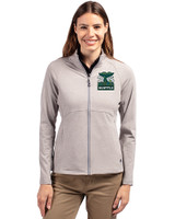 2026 Seattle FIFA World Cup - Cutter & Buck Adapt Eco Knit Heather Recycled Womens Full Zip Polished Heather Front