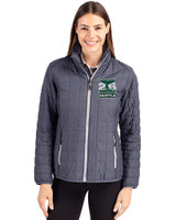 2026 Seattle FIFA World Cup Cutter & Buck Rainier PrimaLoft®  Womens Eco Insulated Full Zip Puffer Jacket Anthracite Melange Front