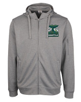 2026 Seattle FIFA World Cup - Clique Lift Eco Performance Full Zip Unisex Hoodie Sweatshirt Grey Melange Mannequin