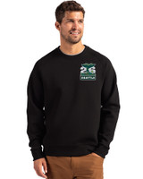 Seattle 2026 Soccer Cutter & Buck Roam Recycled Buttery-Soft Knit Mens Crew Neck Pullover Black Front
