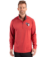 Cleveland Guardians Cutter & Buck Forge Epic Confidence Recycled Mens Quarter Zip Cardinal Red Heather Front