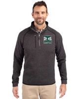 Seattle 2026 Soccer Cutter & Buck Mainsail Sweater-Knit Mens Half Zip Jacket Charcoal Heather Front