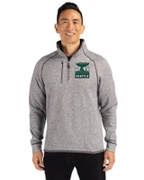 Seattle 2026 Soccer - Cutter & Buck Mainsail Sweater-Knit Mens Half Zip Jacket Polished Heather Front