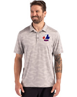 Montreal Expos Cooperstown Cutter & Buck Coastline Epic Comfort Camo Print Recycled Mens Polo CONCRETE Front