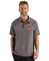HoustonAstrosCooperstown- Cutter & Buck Prospect Recycled Featherlight Stretch Mens Sport Polo Elemental Grey Front