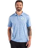 Milwaukee Brewers Mono Cutter & Buck Coastline Epic Comfort Recycled Camo Print Mens Polo Atlas Light Blue Front