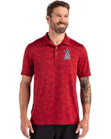 Los Angeles Angels Stars & Stripes Cutter & Buck Coastline Epic Comfort Recycled Camo Print Mens Polo Cardinal Red Front
