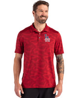 Los Angeles Dodgers Stars & Stripes Cutter & Buck Coastline Epic Comfort Recycled Camo Print Mens Polo Cardinal Red Front
