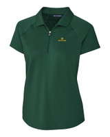Notre Dame Fighting Irish Cutter & Buck Forge Stretch Womens Short Sleeve Polo Hunter Green Mannequin