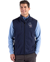 Colorado Rockies Stars & Stripes Cutter & Buck Hunts Point Epic Comfort Recycled Fleece Mens Full Zip Vest Navy Blue Front