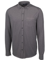 Cutter & Buck Advantage Tri-blend Pique Knitted Mens Big & Tall Dress Shirt Charcoal Mannequin