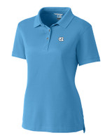 North Carolina Tar Heels Cutter & Buck Advantage Eco Tri-Blend Pique Womens Polo Atlas Light Blue Mannequin