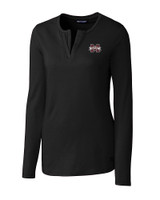 Mississippi State Bulldogs Cutter & Buck Long Sleeve Womens Double V-Neck Shirt Black Mannequin