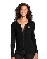 Missouri Tigers Cutter & Buck Womens Lakemont Cardigan Sweater Black Front