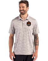 Houston Dynamo FC Cutter & Buck Coastline Recycled Double Peached Camo Print Mens Polo CONCRETE Front