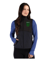 Austin FC - Cutter & Buck Hunts Point Recycled Fleece Womens Hybrid Full Zip Vest Black Front