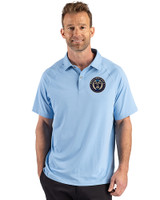 Philadelphia Union Cutter & Buck Prospect Recycled Featherlight Stretch Mens Sport Polo Atlas Light Blue Front