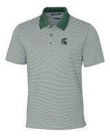 Michigan State Spartans Cutter & Buck Forge Polo Tonal Stripe Tailored Fit Hunter Green Mannequin