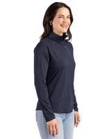 Indianapolis Colts Americana Cutter & Buck Prospect Recycled Featherlight Stretch Womens Quarter Zip Navy Blue Side