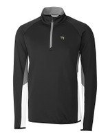Wake Forest Demon Deacons Cutter & Buck Traverse Colorblock Stretch Quarter Zip Mens Pullover Black Mannequin