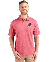 Utah Utes Cutter & Buck Forge Heathered Stretch Mens Polo Cardinal Red Heather Front