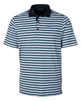 North Carolina Tar Heels Cutter & Buck Mens Forge Polo Multi Stripe Atlas Light Blue Mannequin