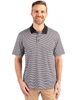 Cutter & Buck Forge Tonal Stripe Stretch Mens Big and Tall Polo Black Front