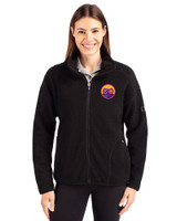 Colorado Rockies City Connect- Cutter & Buck Cascade Epic Comfort Recycled Sherpa Fleece Womens Full Zip Jacket Black Front