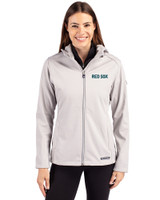 Boston Red Sox City Connect- Cutter & Buck Evoke Epic Versatility Recycled Softshell Womens Full Zip Jacket CONCRETE Front