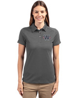 Washington Nationals City Connect- Cutter & Buck Advantage Epic Confidence Recycled Tri-Blend Pique Womens Polo Elemental Grey Front