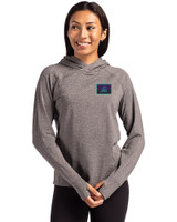 Arizona Diamondbacks City Connect- Cutter & Buck Adapt Recycled Soft Knit Stretch Womens Hooded Pullover Black Heather Front
