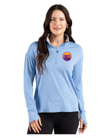 Colorado Rockies City Connect- Cutter & Buck Forge Recycled Four-Way Stretch Womens Quarter Zip Pullover Dark Atlas Heather Front