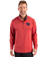 Jacksonville Jaguars Americana Cutter & Buck Forge Recycled Four-Way Stretch Mens Quarter Zip Pullover Cardinal Red Heather Front