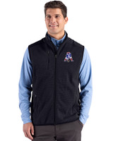 New England Patriots Historic Cutter & Buck Hunts Point Recycled Fleece Mens Hybrid Full Zip Vest Black Front