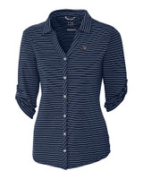 Virginia Cavaliers Cutter & Buck Academy Elbow Sleeve Womens Top Liberty Navy Mannequin